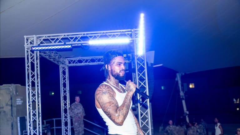 Quick Pics: Dave East Performs for U.S. Troops in Qatar on NYE