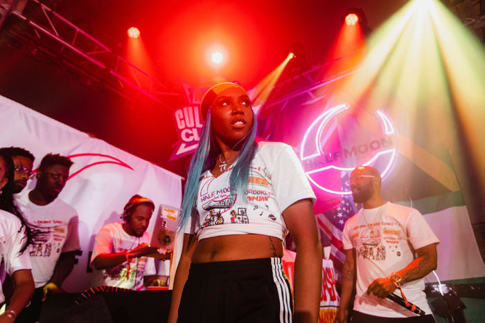 Half Moon rocks the stage at the Red Bull Culture Clash in Brooklyn.