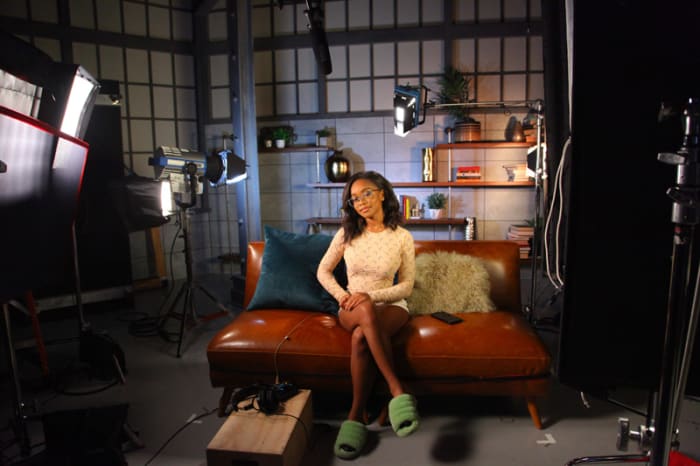 Marsai Martin films her new In The Know series Money With Marsai Martin in New York City.