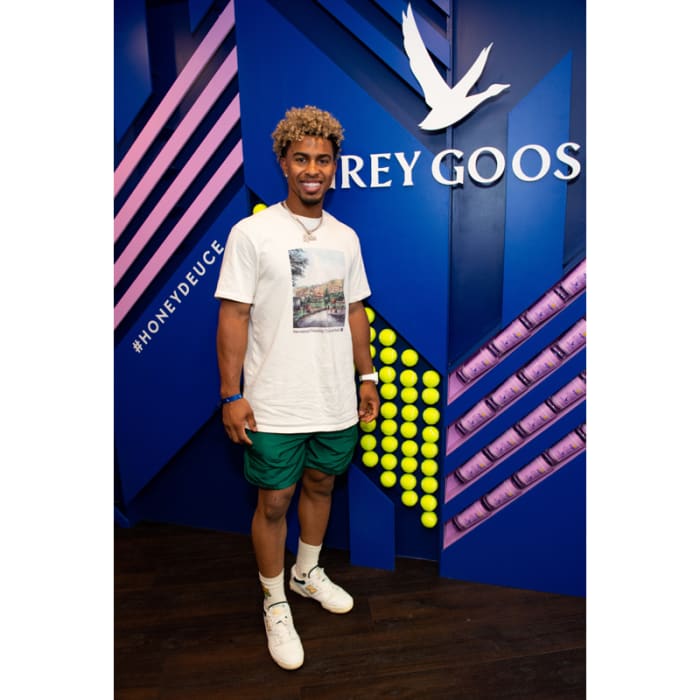 New York Mets player Francisco Lindor watches the 2021 US Open from the Grey Goose suite on August 30th.