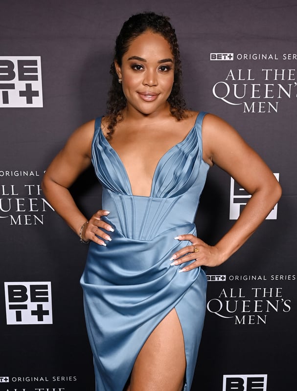 Candace Maxwell attends the premiere screening for the new BET+ and Tyler Perry Studios scripted series All The Queen's Men on September 9, 2021 in Atlanta.