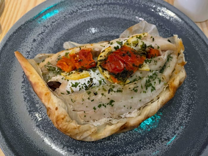 Seabass al Cartoccio at Amare Restaurant