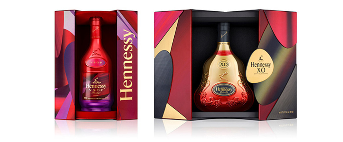 Hennessy X.O and V.S.O.P Privilège Lunar New Year bottles designed by Liu Wei