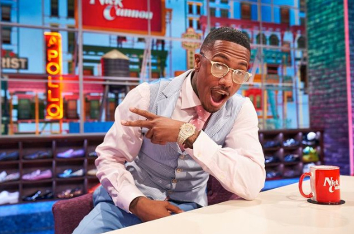 Nick Cannon on the set of his eponymous talk show.