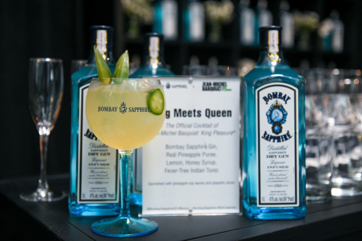 BOMBAY SAPPHIRE is the "Official Spirits Partner" of Jean-Michel Basquiat: King Pleasure and created the exhibit's official cocktail, "King Meets Queen," to honor artist Jean-Michel Basquiat.