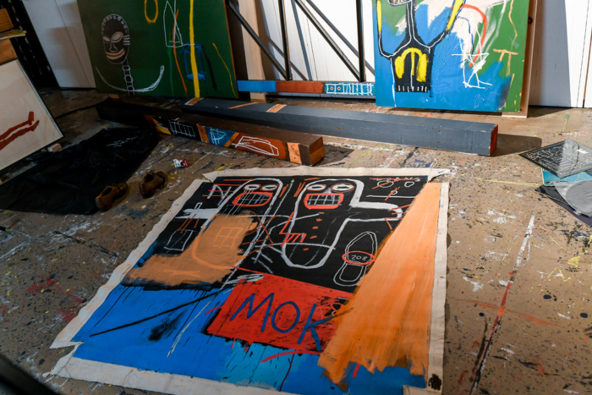 Section of the Jean-Michel Basquiat: King Pleasure exhibit