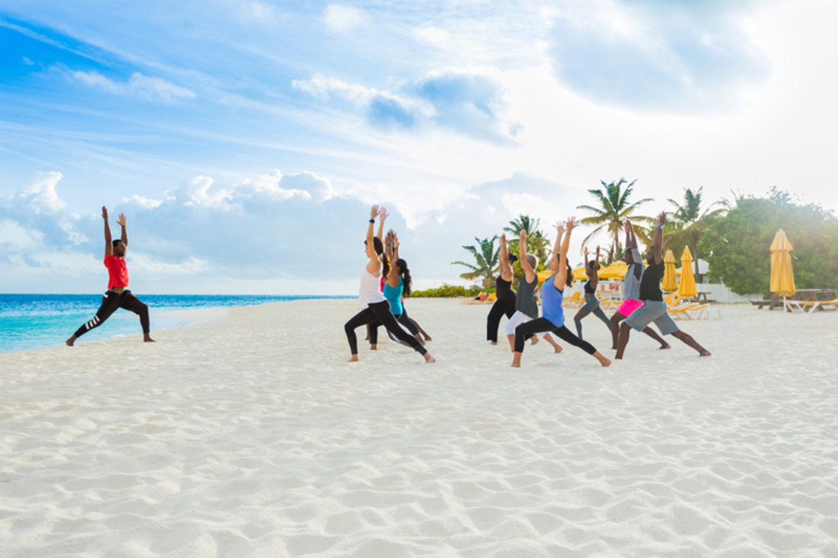 Yoga on an Anguillan beach