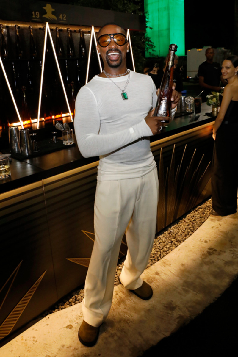 LaQuan Smith wears Tom Ford for his "Under the Bridge" party to celebrate Black fashion and culture.