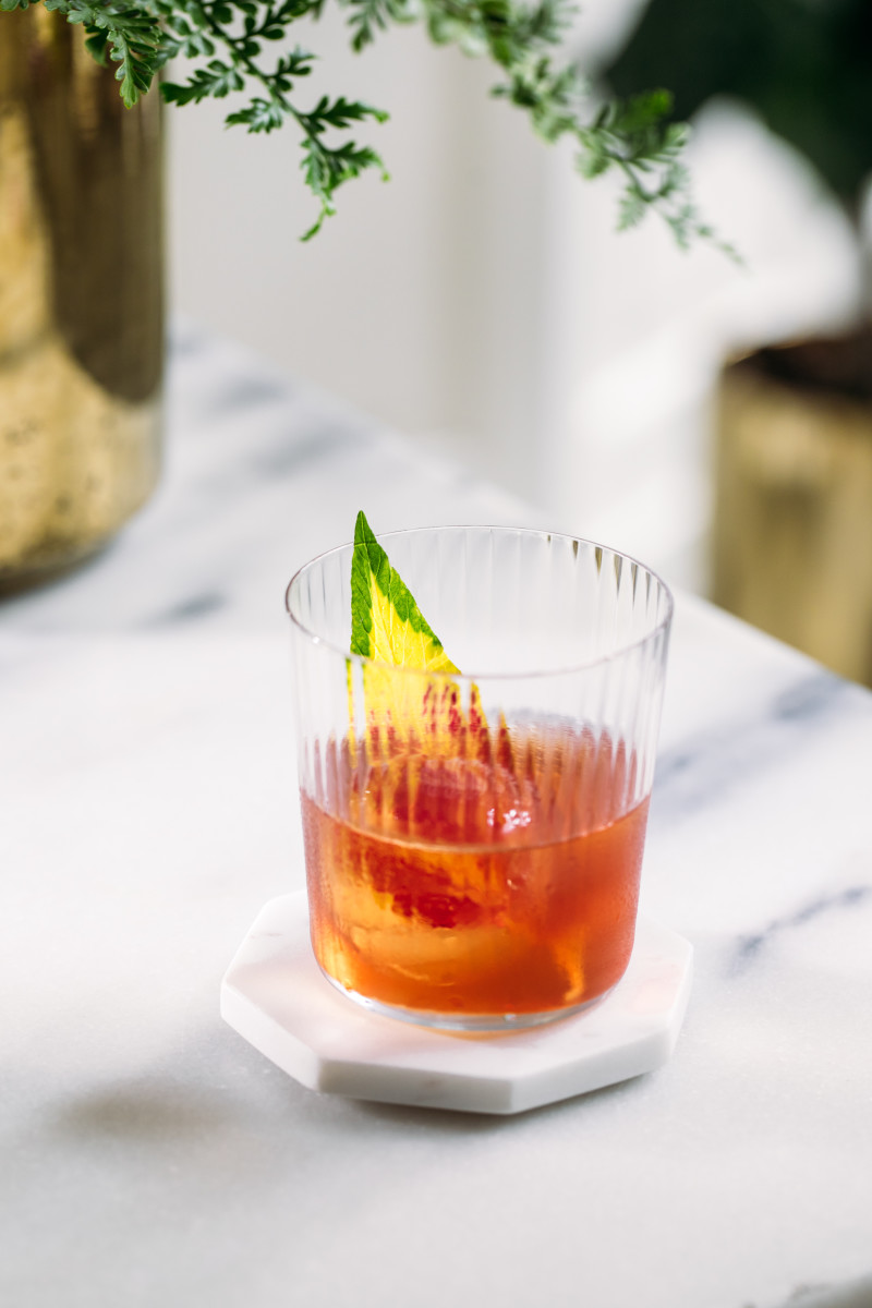 The Traditional Elderfashioned only takes three premium ingredients and an orange twist for garnish.